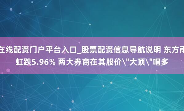 在线配资门户平台入口_股票配资信息导航说明 东方雨虹跌5.96% 两大券商在其股价＂大顶＂唱多